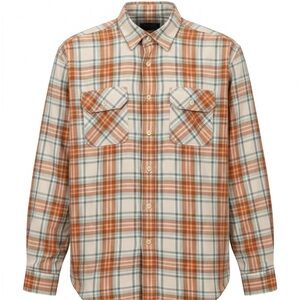 Pendleton 100% Cotton Men's Orange and Teal Plaid Button Down Shirt